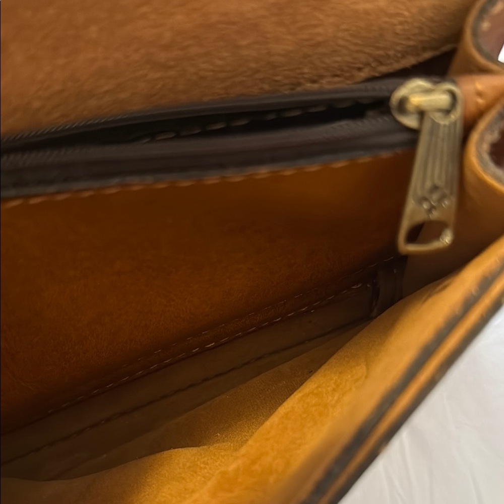 Patricia Nash Tan Embossed Leather Crossbody Bag - Picture 9 of 9